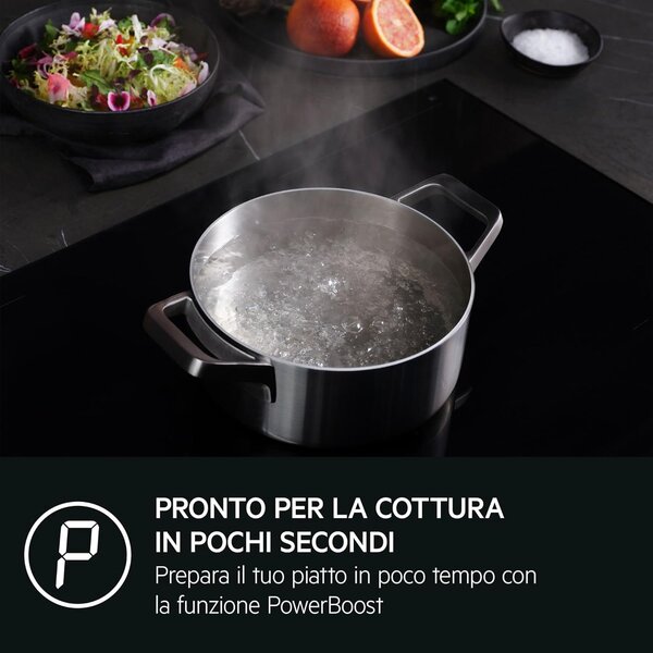 Aeg Piano Cottura Induzione Elettrico 4 Fuochi da Incasso Larghezza 77 cm in Vetroceramica Serie 6000 colore Nero - TO84IB00IB