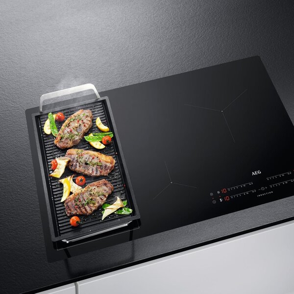 Aeg Piano Cottura Induzione Elettrico 4 Fuochi da Incasso Larghezza 77 cm in Vetroceramica Serie 6000 colore Nero - TO84IB00IB