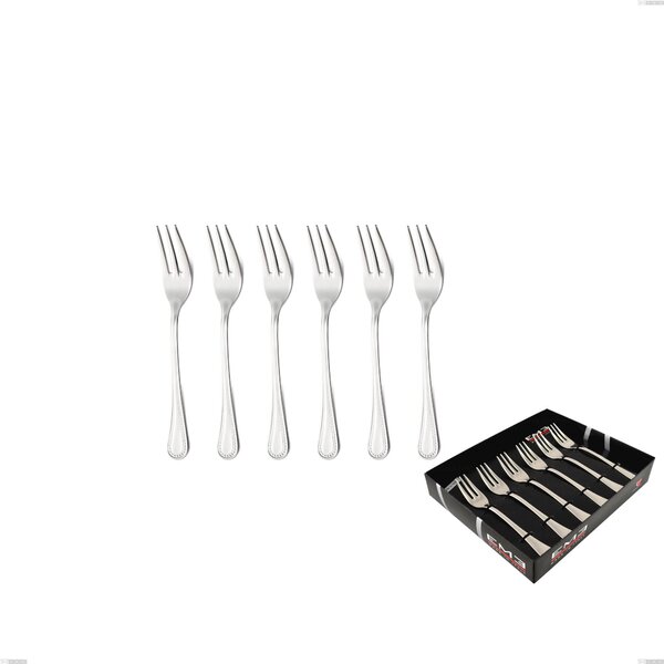 Confezione vetrina 6 pezzi forchettine dolce privilege, Acciaio inox Aisi 304 Posate Lucide, spessore 2.5 mm
