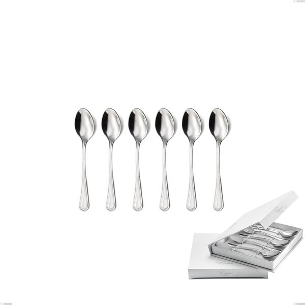 Confezione a libro 6 pezzi cucchiaini caff� privilege, Acciaio inox Aisi 304 Posate Lucide, spessore 2.5 mm