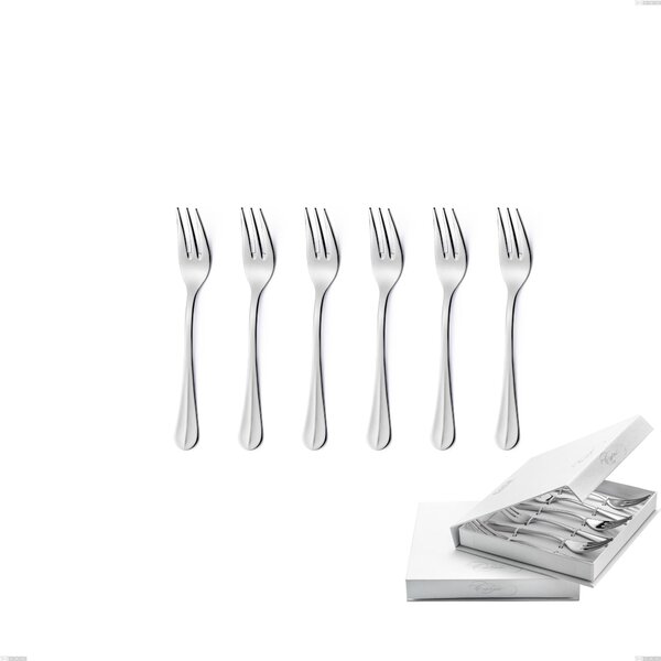 Confezione a libro 6 pezzi forchette dolce Royal, acciaio 18-10 lucido, spessore 2.5 mm