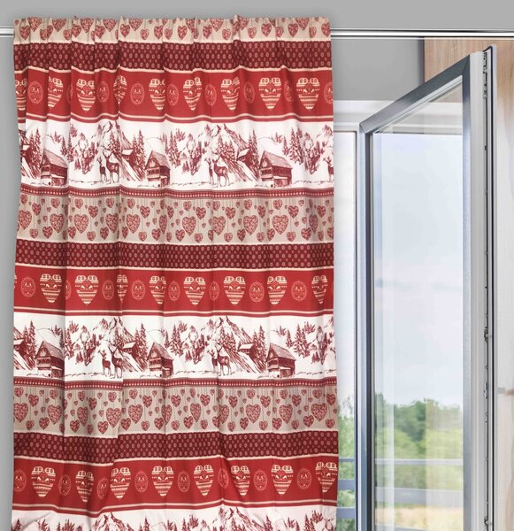 TENDA TIROLESE ROSSA in stile montanaro CM. 180X280 MADE IN ITALY