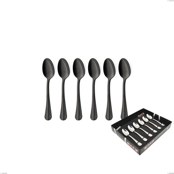 Confezione vetrina 6 pezzi moka Royal Retr� PVD Black, Acciaio inox 18/10 antico, spessore 2.5 mm, pvd black