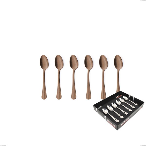 Confezione vetrina 6 pezzi moka Royal Retr� PVD Chocolate, Acciaio 18/10 antico, spessore 2.5 mm, pvd chocolate