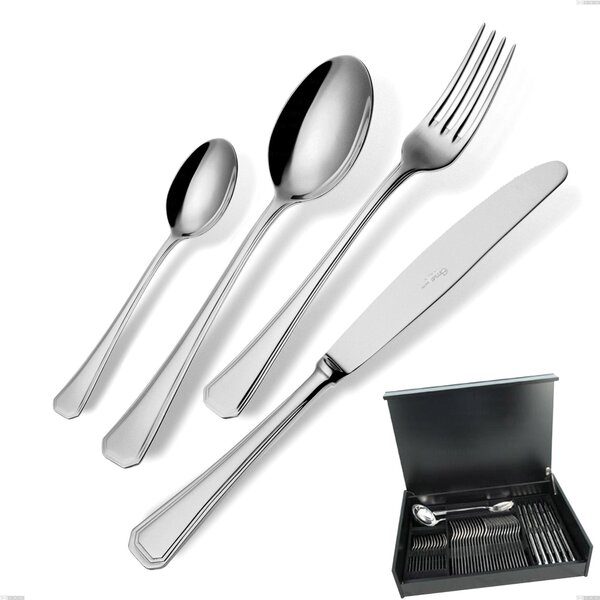 Servizio di posate 51 pezzi in astuccio di legno Savoia, Acciaio inox 18.10 (AISI304), spessore 2.5 mm