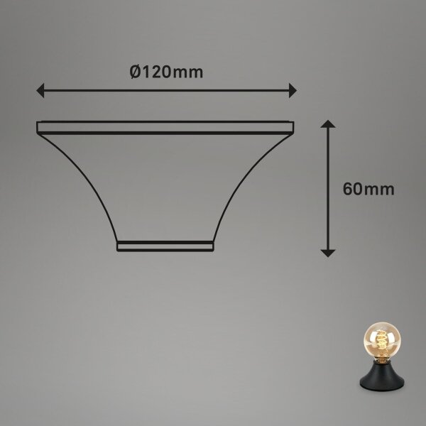 Briloner - Plafoniera da bagno 1xE27/10W/230V IP44 nero