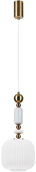 Lampadario a sospensione su cavo ROYAL 1xE27/15W/230V oro/bianco