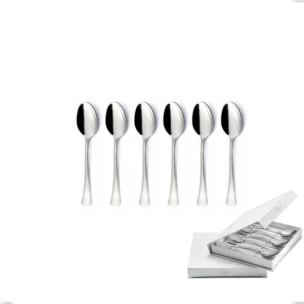 Confezione a libro 6 pezzi cucchiaini caff� Savoia, Acciaio inox 18.10 (AISI304), spessore 2.5 mm