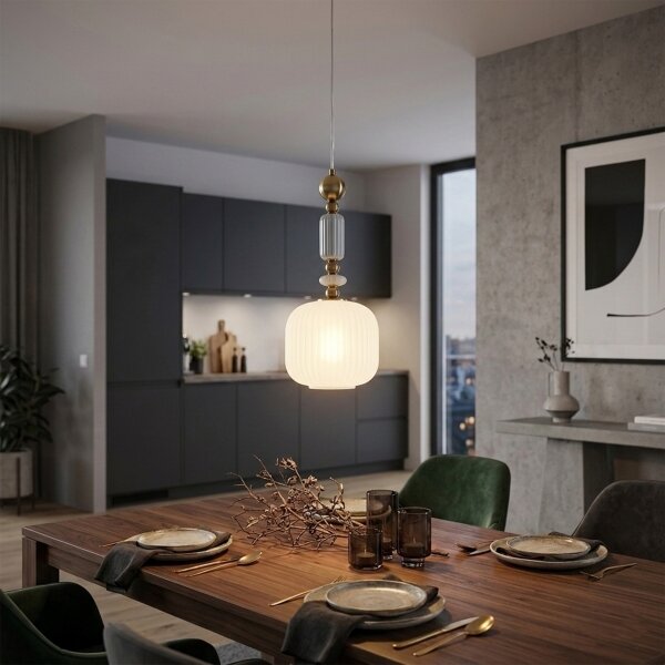 Lampadario a sospensione su cavo ROYAL 1xE27/15W/230V oro/bianco