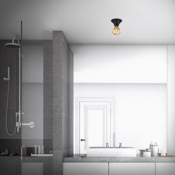 Briloner - Plafoniera da bagno 1xE27/10W/230V IP44 nero