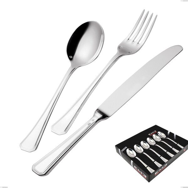 Confezione vetrina 6 pezzi caff� Savoia Argentato 3 mm spessore argento 25 micron, Acciaio inox 18/10 (AISI304) Argento 25 micron, spessore 3 mm