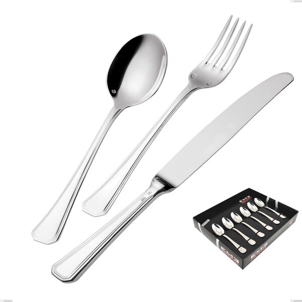 Confezione vetrina 6 pezzi moka Savoia Argentato 3 mm spessore argento 25 micron, Acciaio inox 18/10 (AISI304) Argento 25 micron, spessore 3 mm