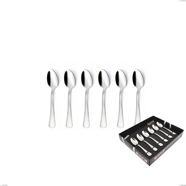 Confezione vetrina 6 pezzi moka Savoia Argento 8 micron, Acciaio inox Aisi 304 Finitura Argentata, spessore argento 8 micron, spessore posata 3 mm