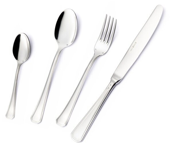 Confezione vetrina 6 pezzi moka Savoia Argento 8 micron, Acciaio inox Aisi 304 Finitura Argentata, spessore argento 8 micron, spessore posata 3 mm