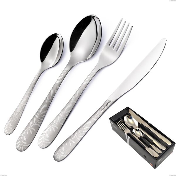 Confezione salvaspazio 24 pezzi coltello economico Segno Mediterraneo, Acciaio 18/10 (aisi 304) incisione laser, spessore 1.8 mm