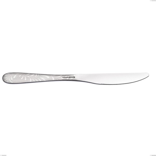 Coltello tavola economico Segno Mediterraneo, Acciaio 18/10 (aisi 304) incisione laser, spessore 1.8 mm, lunghezza 225 mm