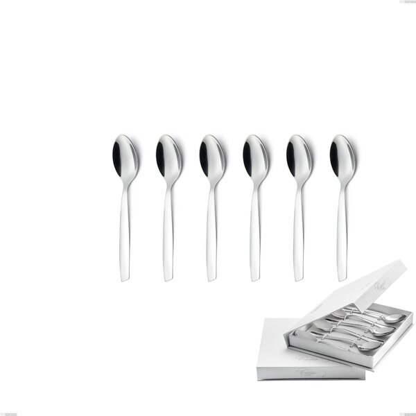 Confezione a libro 6 pezzi cucchiaini caff� Shark, Acciaio inox 18/C (AISI430), spessore 2.00 mm