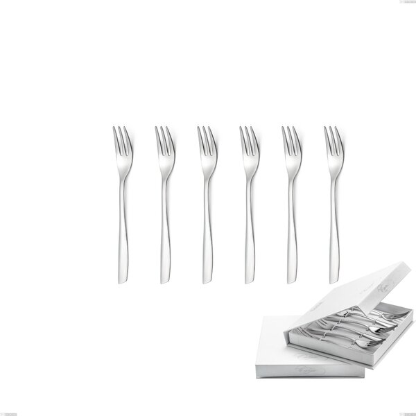 Confezione a libro 6 pezzi forchette dolce Shark, Acciaio inox 18/C (AISI430), spessore 2.00 mm