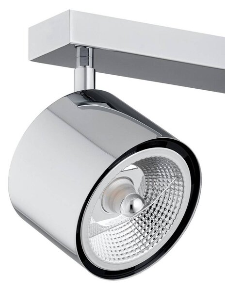 Faretto da soffitto Chloe, orientabile, 3 luci, acciaio cromato Chloe Argon, dimmerabile, Cromo / Argento, Soggiorno / Sala da pranzo, Metallo, Moderno, Faretto