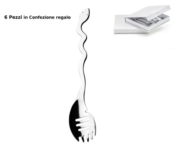 Cucchiaini Miele e Olive 6 pezzi Temptation in acciaio inox 18/10 Lucido spessore 2 mm in Gift Box