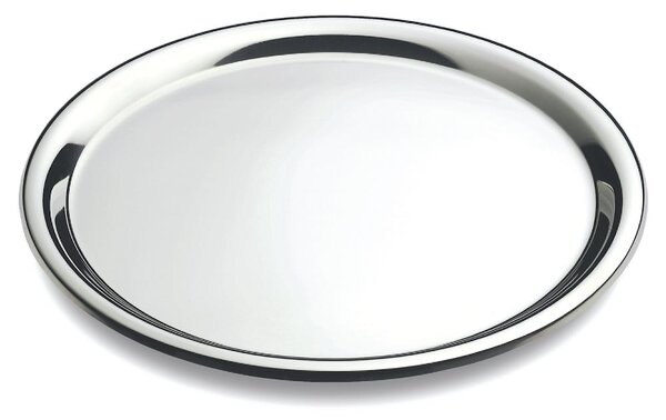 Vassoio Rotondo Piano Convivio � 35 cm con bordo ed interno in acciaio inox Lucido