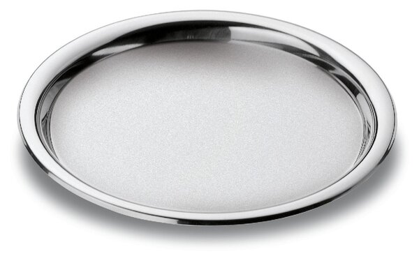 Vassoio Rotondo Fondo con bordo rialzato Convivio � 30 cm con bordo inox lucido ed interno sabbiato