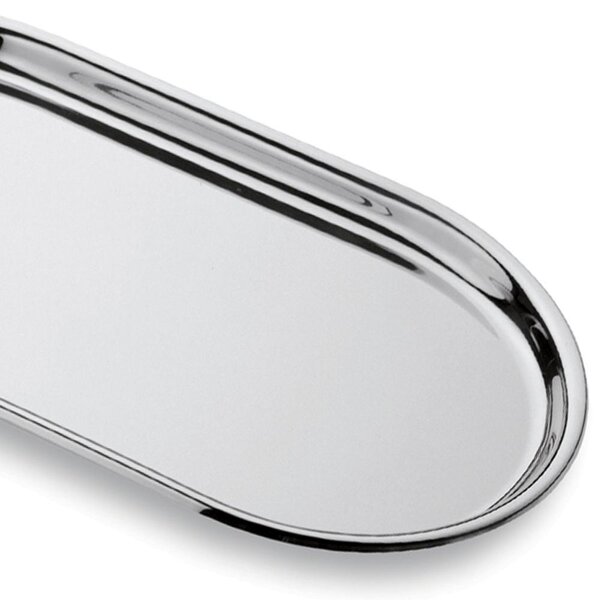 Vassoio Ovale Piano Convivio 47 cm con bordo in acciaio inox Lucido
