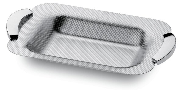Cestino rettangolare SCACCO 19x28 cm in acciaio inox 18/10 micropallinato