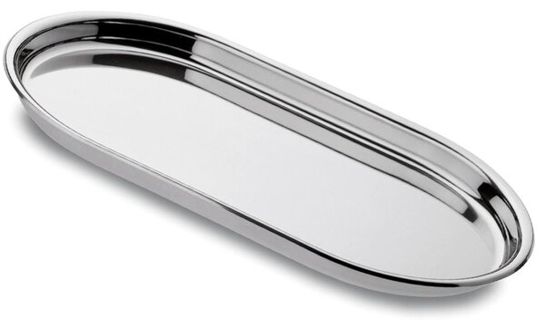 Vassoio Ovale Fondo Convivio � 36 cm con bordo in acciaio inox Lucido