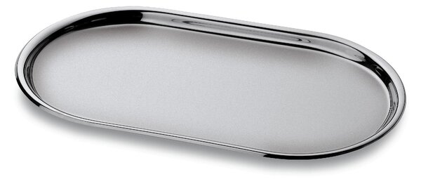 Vassoio Ovale Piano Convivio � 36 cm con bordo in acciaio inox Lucido interno sabbiato
