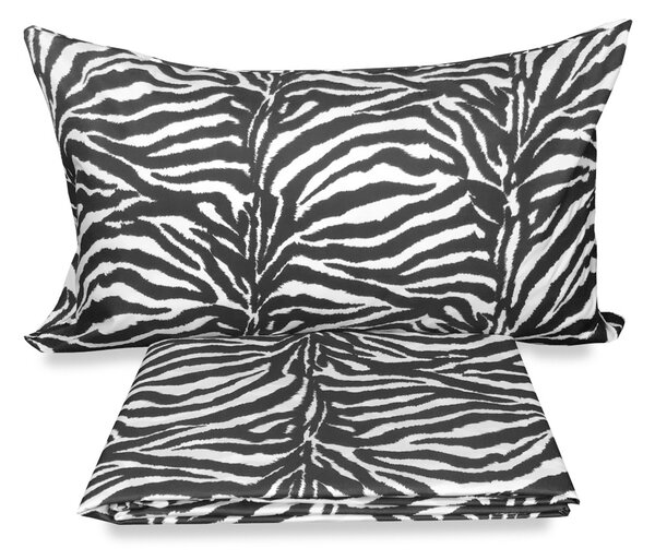 COPRIPIUMINO in flanella ZEBRA zebrato con cuscino ARREDO