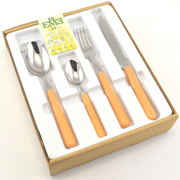 Servizio Posate 24 pezzi colorate BRIO SALMONE 13 EME
