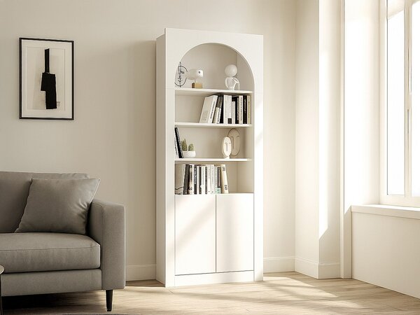 Libreria con 4 nicchie e 2 ante Bianco - CYMORA