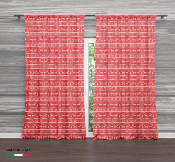 TENDA TIROLESE ROSSA MAGLIA cm.160X300 confezionata MADE in ITALY misto  lino