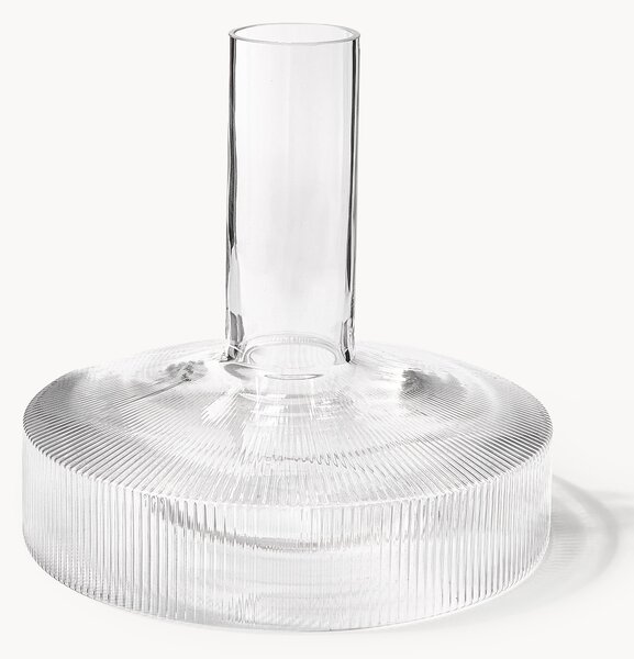 Decanter in vetro soffiato millerighe Ripple, 1,1 L
