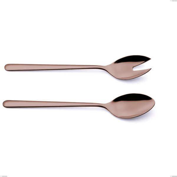 Coppia insalata Venice Copper Bronze, Acciaio Inox 18-10 trattamento pvd bronzo, spessore 4 mm, lunghezza 260 mm