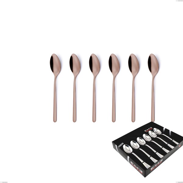 Confezione vetrina 6 pezzi caff� Venice Copper Bronze, Acciaio Inox 18-10 trattamento pvd bronzo, spessore 4 mm