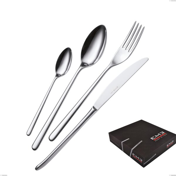 Servizio Posate VENICE 49 pezzi acciaio inox lucido 1810 AISI304 spessore 4.0 mm in confezione regalo