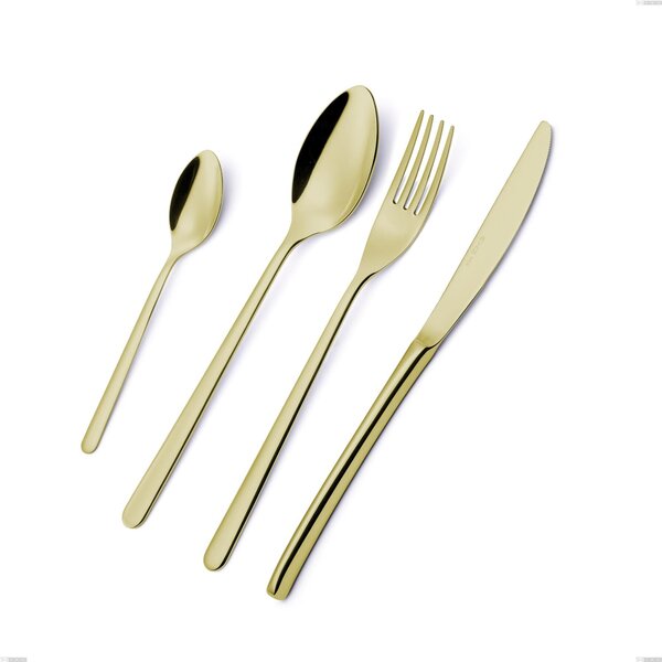 Forchetta frutta Venice Tin Gold, Acciaio Inox 18-10 trattamento pvd oro, spessore 4 mm, lunghezza 200 mm