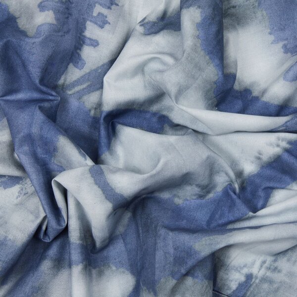 Copripiumino Con Federe In Percalle Shibori Singolo - 155X255 + 1 Federa 50X80 Emporium Geometrico Bluette Caleffi
