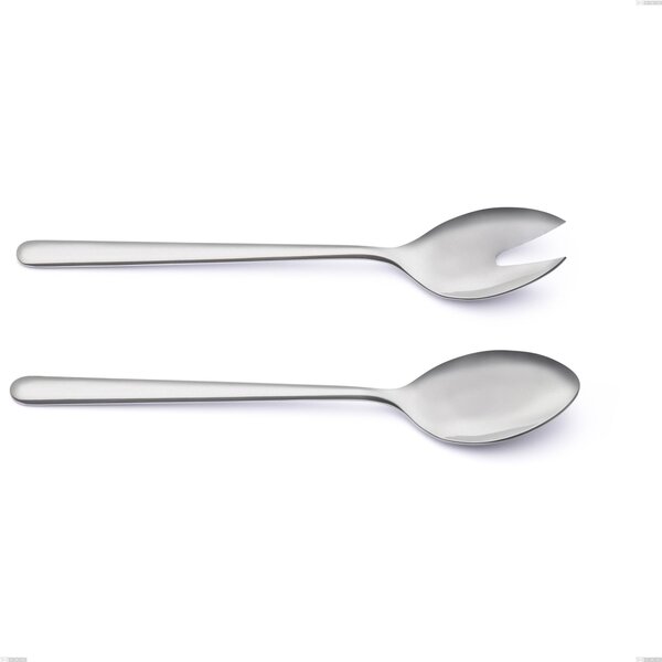 Coppia insalata venice sabbiato, Acciaio inox Aisi 304 Posate sabbiate, spessore 4 mm, lunghezza 260 mm