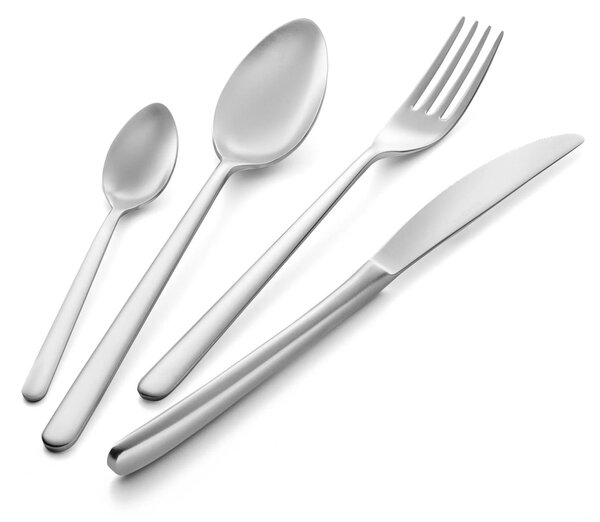 Confezione vetrina 24 pezzi venice sabbiato, Acciaio inox Aisi 304 Posate sabbiate, spessore 4 mm