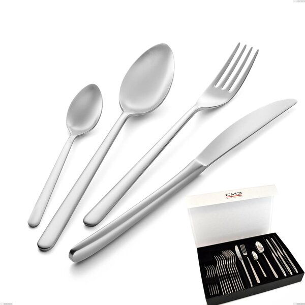 Servizio Posate VENICE SABBIATO 24 pezzi acciaio inox sabbiato 1810 AISI304 spessore 4.0 mm In Confezione Panoramica