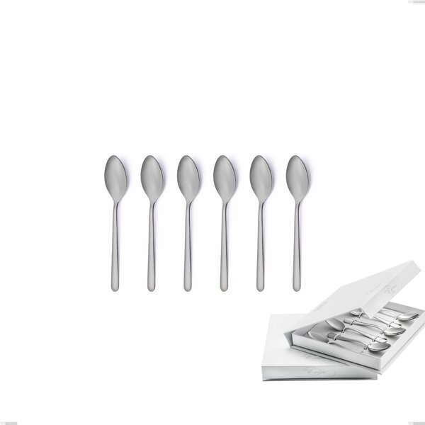 Confezione a libro 6 pezzi cucchiaino moka venice sabbiato, Acciaio inox Aisi 304 Posate sabbiate, spessore 4 mm