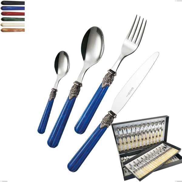 Astuccio 75 pezzi posate versailles, Acciaio 18/10 AISI 304 Lucido manicatura acrilico