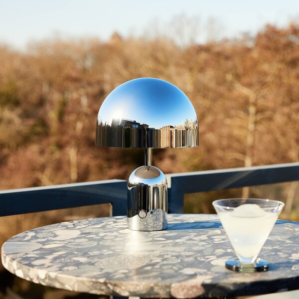 Tom Dixon Lampada da tavolo di design Beat, dimmerabile, Alluminio / Grigio / Zincato, Soggiorno / Sala da pranzo, Alluminio, Design, Lampada da tavolo