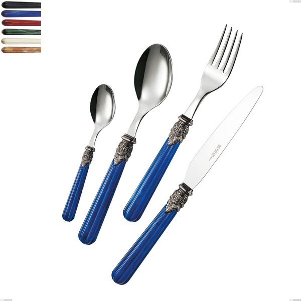 Servizio Posate Colorate 4 pezzi VERSAILLES 1 Coltello 1 Forchetta 1 Cucchiaio 1 Cucchiaino caff� in acciaio 18.10