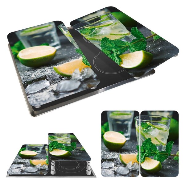 Set di 2 cappe da cucina in vetro con, 52 x 30 cm Mojito - Wenko