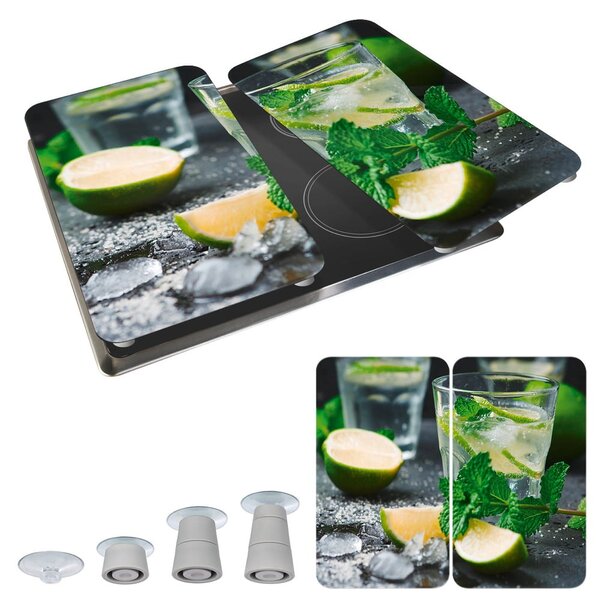 Set di 2 cappe da cucina in vetro con, 52 x 30 cm Mojito - Wenko