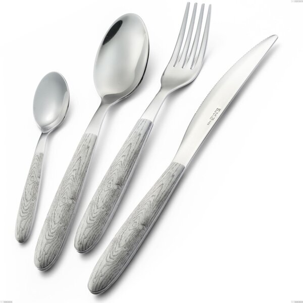 Cucchiaino caff� vero betulla, acciaio 18.0, manicatura pbt sublimato acciaio lucido, lunghezza 140 mm
